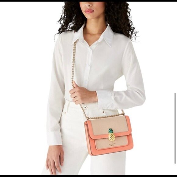 Kate Spade Melon Ball Pineapple Remi Flap Chain Crossbody Shoulder Bag - Picture 13 of 13